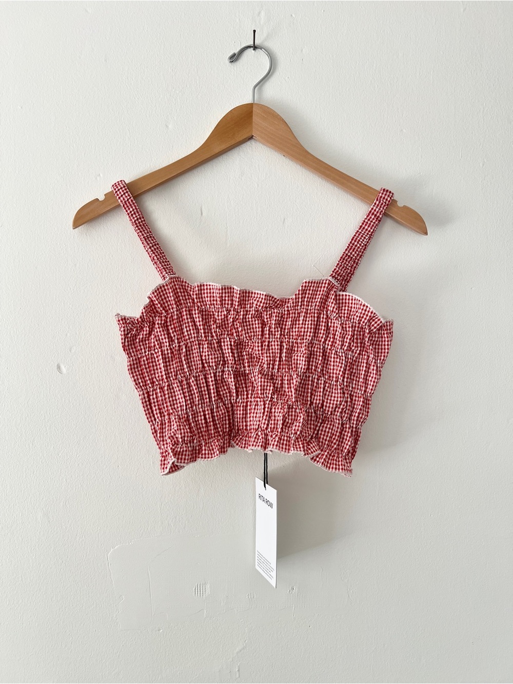 Rita Row NWT XS Mercury Vichy Crop Top Red White Gingham Check